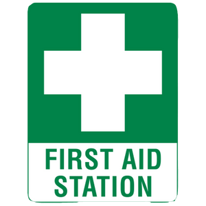 Large Poly First Aid Station Sign 60 x 45cm