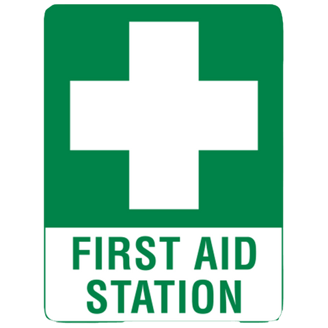 Large Poly First Aid Station Sign 60 x 45cm