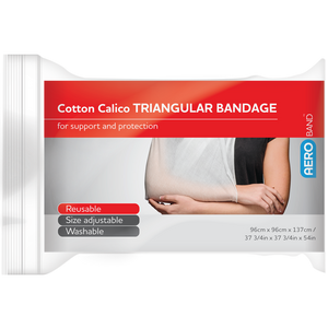 AEROBAND Cotton Calico Triangular Bandage 96 x 96 x 137cm Bag/10
