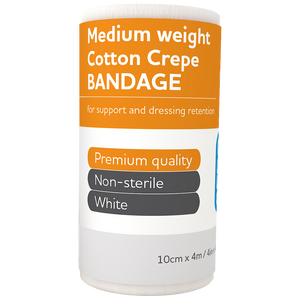 AEROCREPE Medium Cotton Crepe Bandage 10cm x 4M Wrap/12