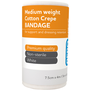 AEROCREPE Medium Cotton Crepe Bandage 7.5cm x 4M Wrap/12