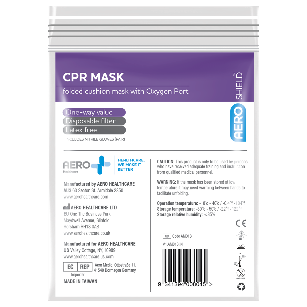 AEROMASK CPR Mask in Clear Bag (GST Free)