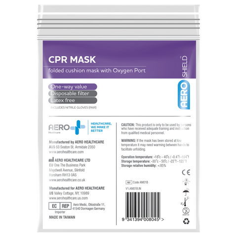 AEROMASK CPR Mask in Clear Bag (GST Free)