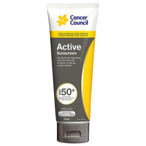 CANCER COUNCIL SPF50+ Active Sunscreen Tube 110mL (GST Free)