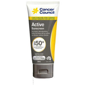 CANCER COUNCIL SPF50+ Active Sunscreen Traveller 35mL (GST Free)