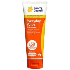 CANCER COUNCIL SPF50 Everyday Value Sunscreen Tube 110mL (GST Free)