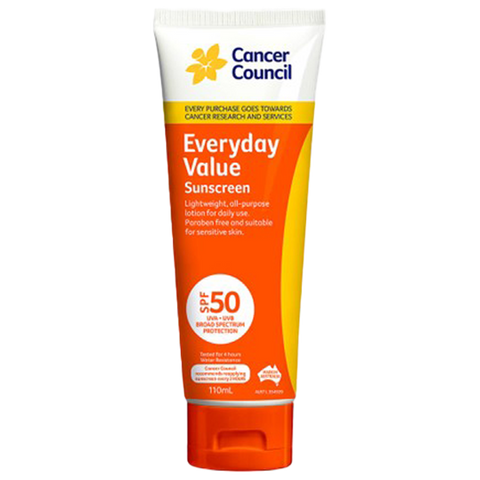 CANCER COUNCIL SPF50 Everyday Value Sunscreen Tube 110mL (GST Free)