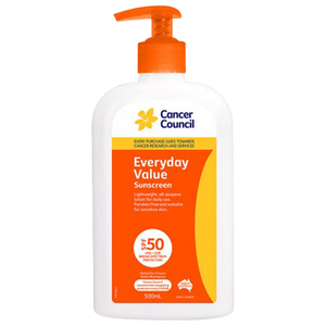 CANCER COUNCIL SPF50 Everyday Value Sunscreen Pump 500mL (GST Free)