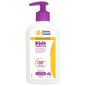 CANCER COUNCIL SPF50+ Kids Sunscreen Pump 200mL (GST Free)