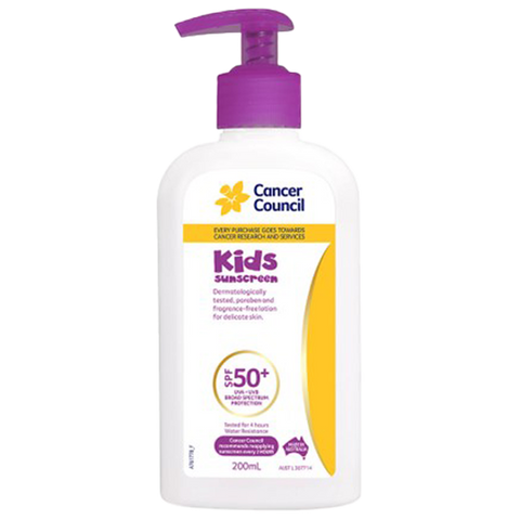 CANCER COUNCIL SPF50+ Kids Sunscreen Pump 200mL (GST Free)