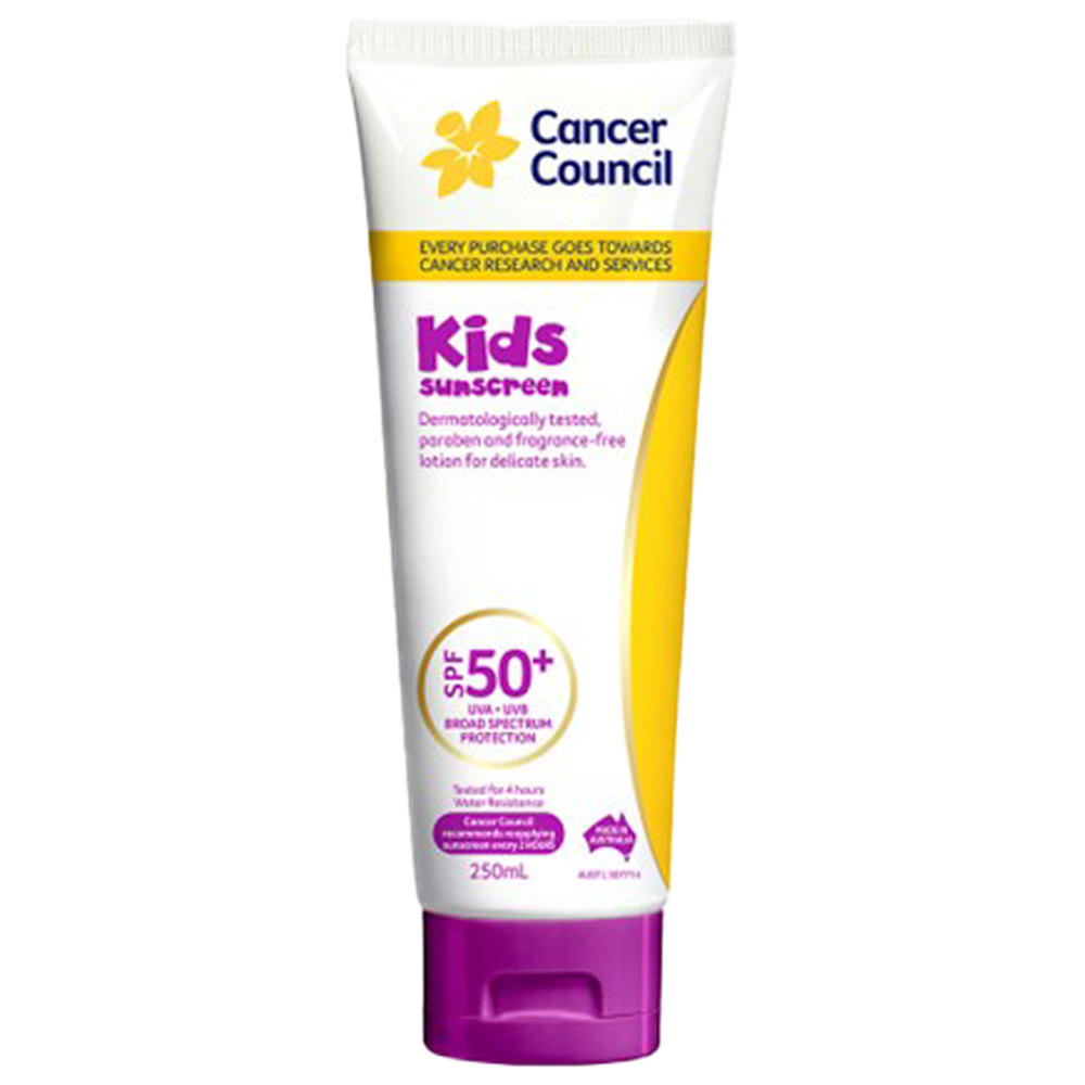 CANCER COUNCIL SPF50+ Kids Sunscreen Tube 250mL (GST Free)