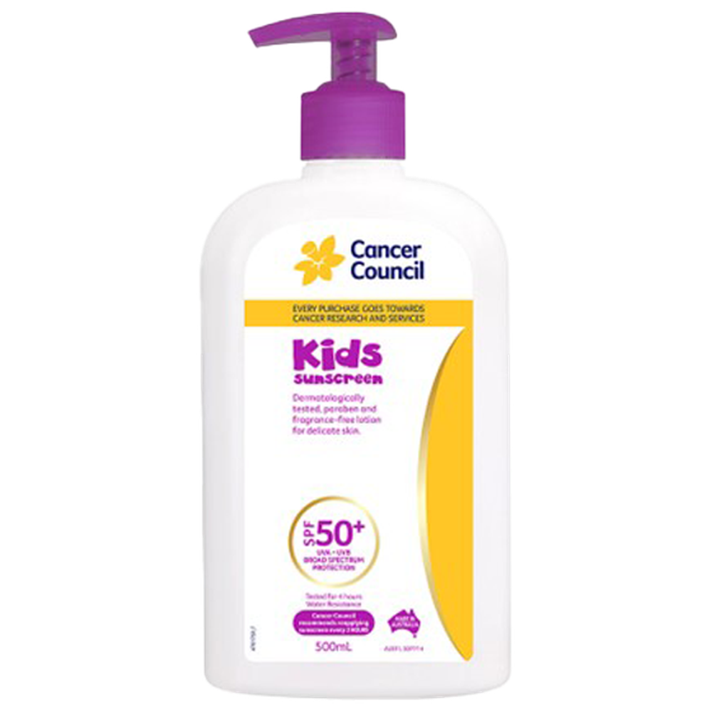 CANCER COUNCIL SPF50+ Kids Sunscreen Pump 500mL (GST Free)