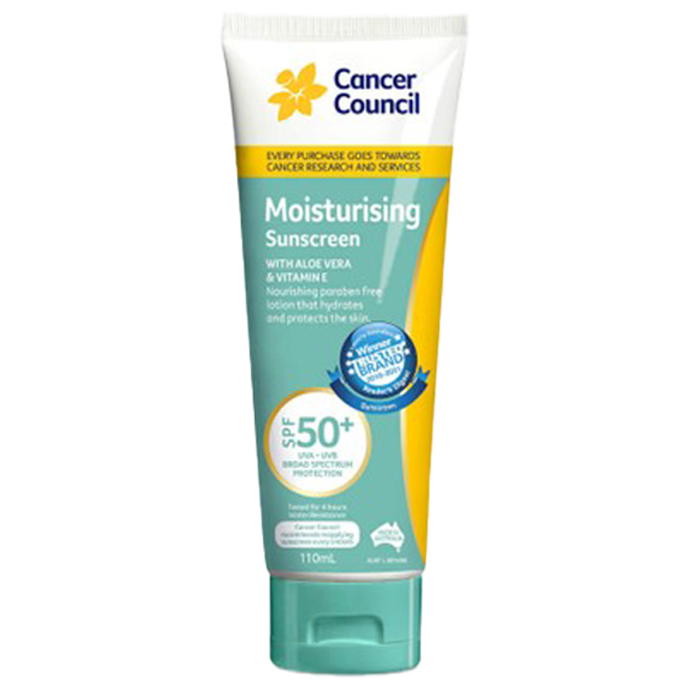 CANCER COUNCIL SPF50+ Moisturising Sunscreen Tube 110mL (GST Free)