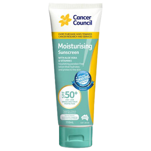 CANCER COUNCIL SPF50+ Moisturising Sunscreen Tube 110mL (GST Free)