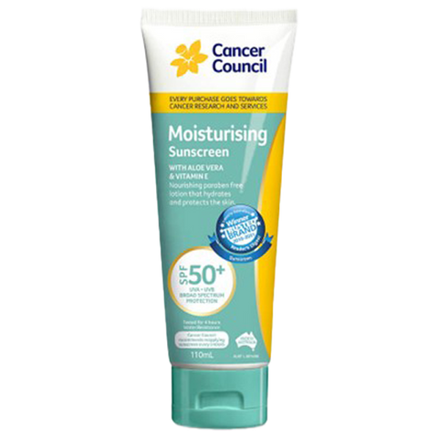 CANCER COUNCIL SPF50+ Moisturising Sunscreen Tube 110mL (GST Free)