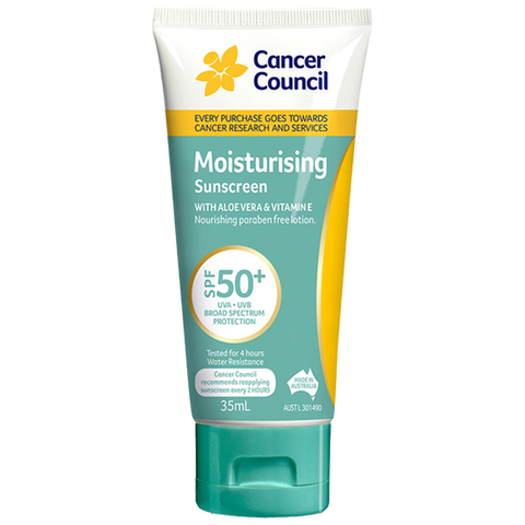 CANCER COUNCIL SPF50+ Moisturising Sunscreen Tube 35mL (GST Free)