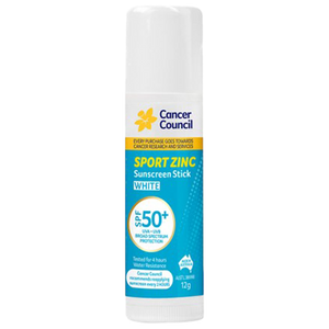 CANCER COUNCIL SPF50+ Sport Zinc Sunscreen Stick 12g (GST Free)