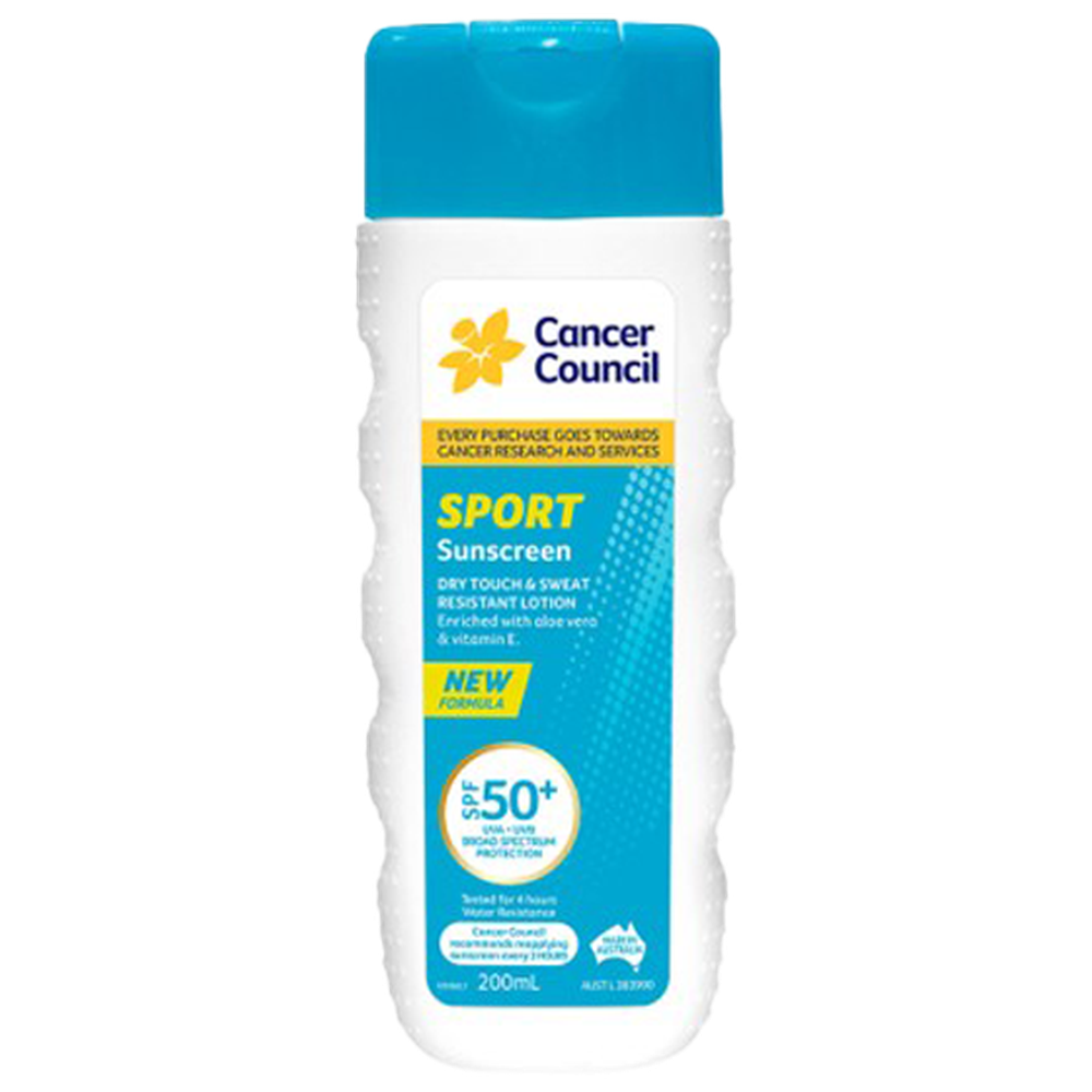 CANCER COUNCIL SPF50+ Sport Sunscreen Bottle 200mL (GST Free)