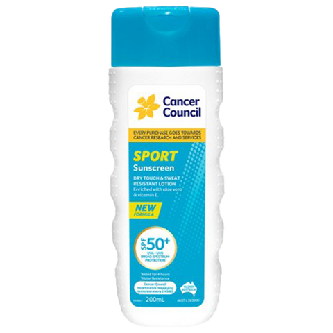 CANCER COUNCIL SPF50+ Sport Sunscreen Bottle 200mL (GST Free)