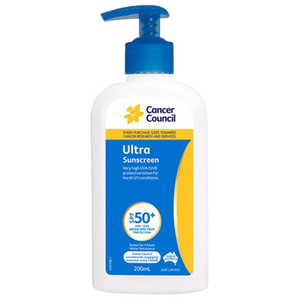 CANCER COUNCIL SPF50+ Ultra Sunscreen Pump 200mL (GST Free)