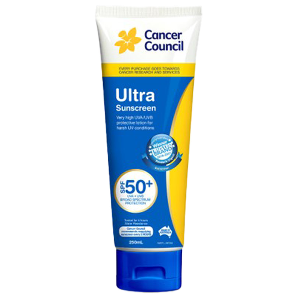 CANCER COUNCIL SPF50+ Ultra Sunscreen Tube 250mL (GST Free)