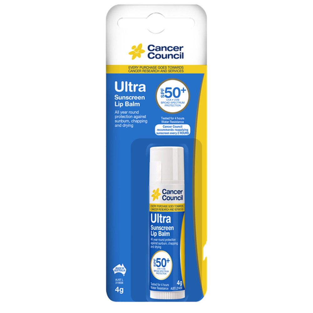 CANCER COUNCIL SPF50+ Ultra Lip Balm 4g (GST Free)