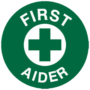 Round First Aider Sticker - Qty 5