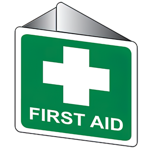 Off-wall angle Poly First Aid Sign