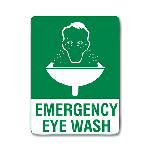 Small Poly Emergency Eye Wash Sign