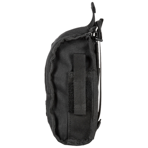 Single-hand access medic pouch with bungee tie-down cords and rear MOLLE platform