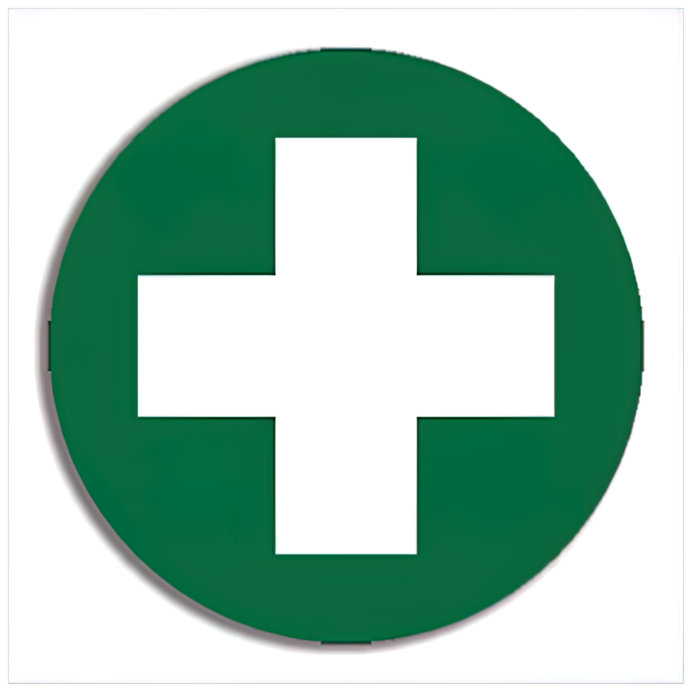 Round First Aid Sticker - Sheet of 5