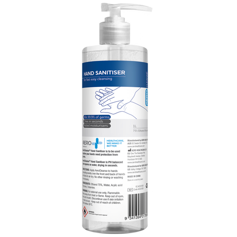 AEROCLEANSE 75% Alcohol Hand Sanitiser Pump Bottle 1L