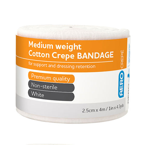 Medium Cotton Crepe Bandages 2.5cm x 4m - 12 Pack