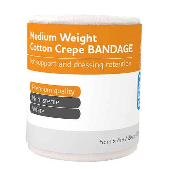 Medium Cotton Crepe Bandages 5cm x 4m - 12 Pack