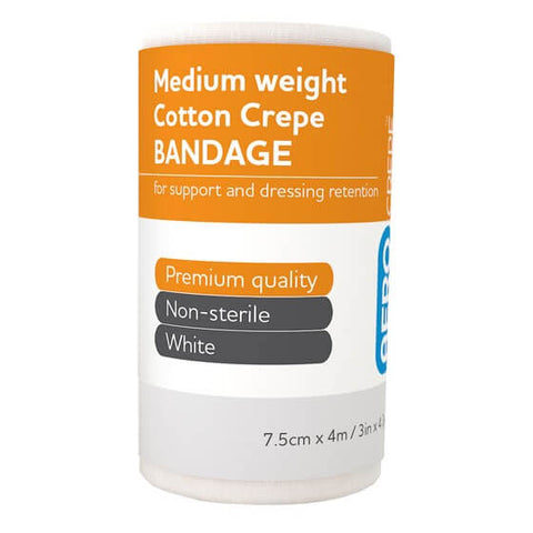 Medium Cotton Crepe Bandages 7.5cm x 4m - 12 Pack