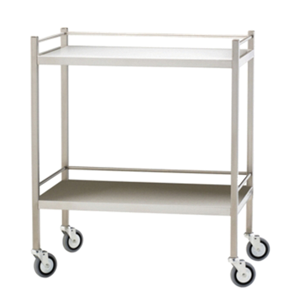 Medium Stainless Steel Trolley with Rails 80 x 50 x 97cm