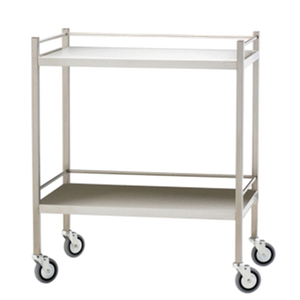 Medium Stainless Steel Trolley with Rails 80 x 50 x 97cm