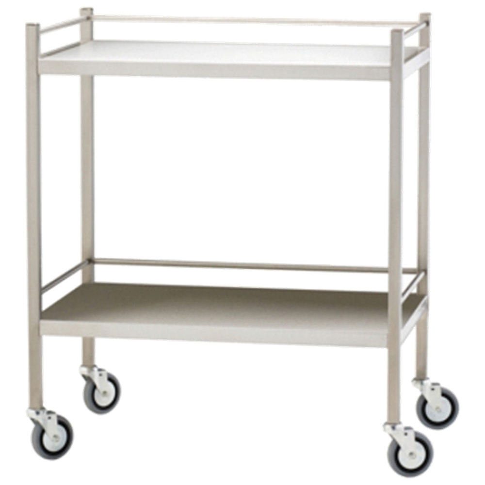 Large Stainless Steel Trolley with Rails 110 x 50 x 97cm