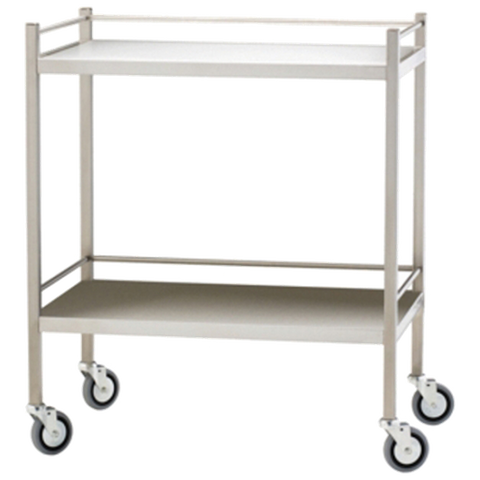 Large Stainless Steel Trolley with Rails 110 x 50 x 97cm