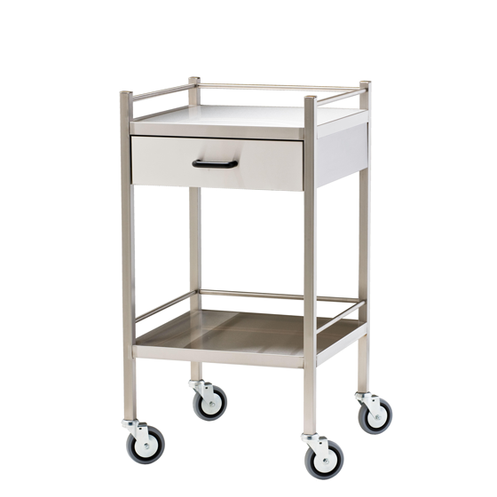 AeroSupplies Stainless Steel Trolley with Drawer