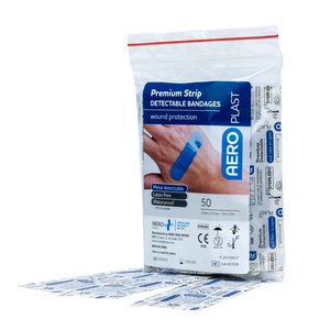 AEROPLAST Premium X-Wide Detectable Strip 7.5 x 2.5cm Bag/50