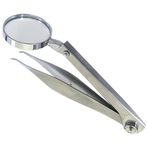 AEROINSTRUMENTS Stainless Steel Magnifying Glass Forceps 11cm