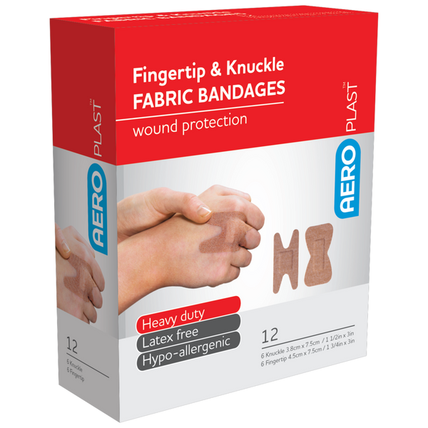 Premium Fabric Bandages (Fingertip & Knuckle Dressings) - Box of 12