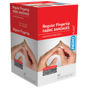 AEROPLAST Premium Fabric Regular Fingertip Dressings 6 x 4.5cm Box/40