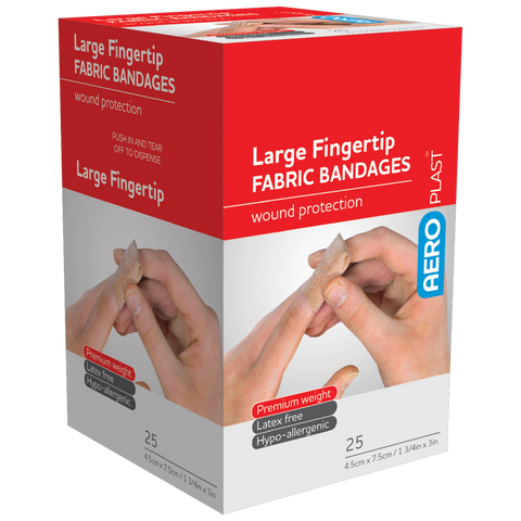 AEROPLAST Premium Fabric Large Fingertip 7.5 x 4.5cm Box/25