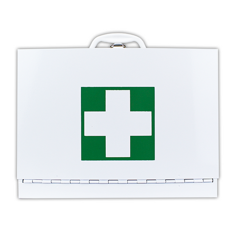 Small Metal Drop Front First Aid Cabinet