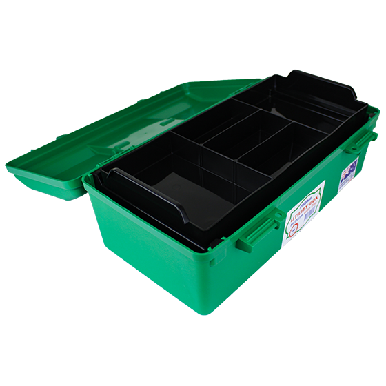 Medium Liftout Tray Green Plastic First Aid Toolbox