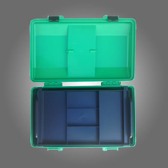 Large Liftout Tray Green Plastic First Aid Toolbox