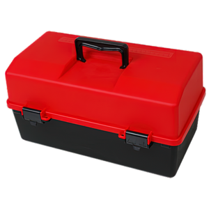 AEROCASE Red and Black Plastic Tacklebox 2 Tray Cantilever 16 x 33 x 19cm