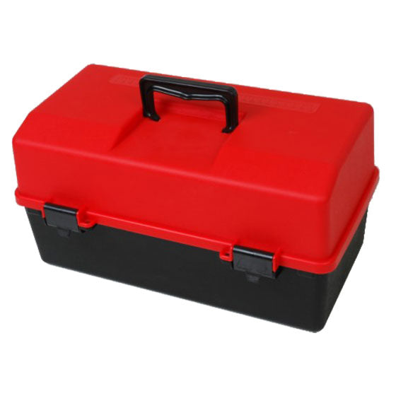 Small One Tray Red and Black Plastic First Aid Toolbox